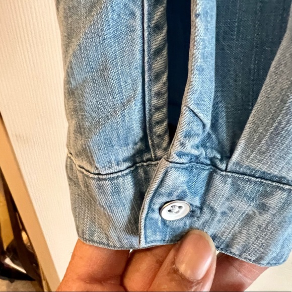 Side Stitch Button Front Tunic with Roll-Tab Sleeve - Picture 8 of 8